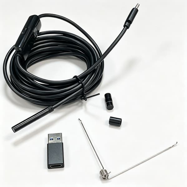 USB-C Endoskop for Android/Windows, IP67 Vanntett, Svart, 3.5m, 5.5mm Linse