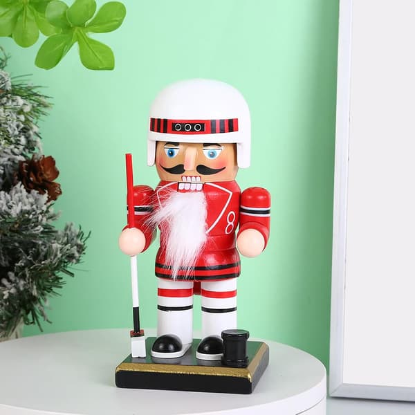 Træ Nøddeknækker Samlerobjekt Jul, 6 Tommer, Atleter Design, Kaminhylde Indretning Red