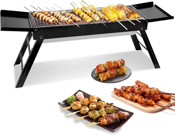 Bärbar hopfällbar kolgrill, utomhusgrill för picknick och camping