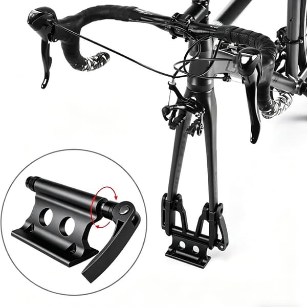 Cykelparkeringsstativ til forgaffel, sort aluminiumslegering, pladsbesparende garageopbevaring