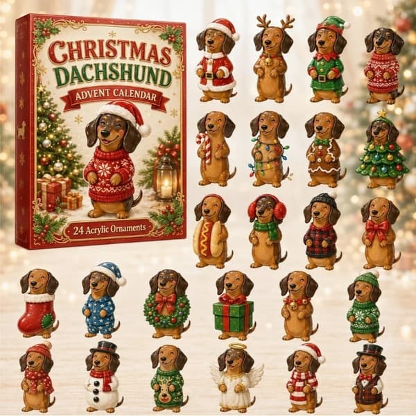 Julkalender med djur 2026, Akryl Blind Box Platta Hängen, 65 Delar