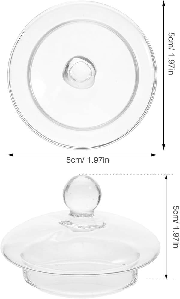 Erstatningslokk i glass til 1000 ml tekanne, 8,2 cm diameter, solid glasslokk for hjemmebrygging