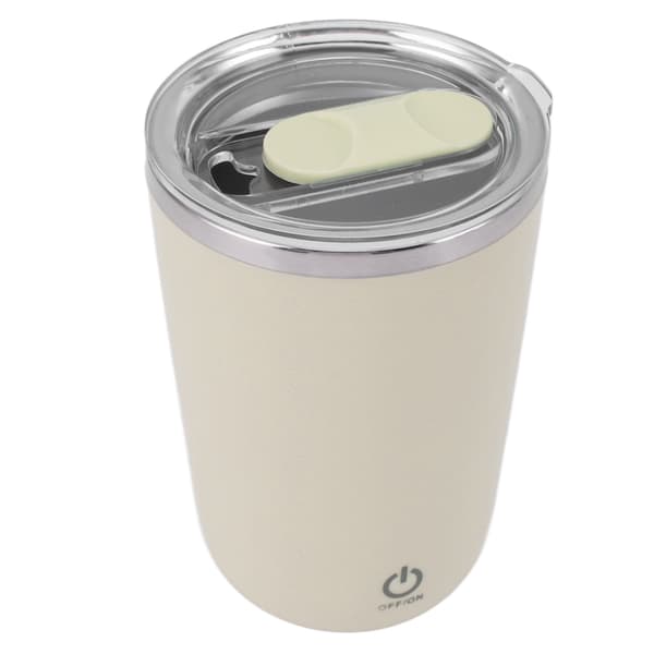 USB Elektrisk Miksekopp 350ml, Lekkasjesikker Selvrørende Kaffekopp, Lys Gul