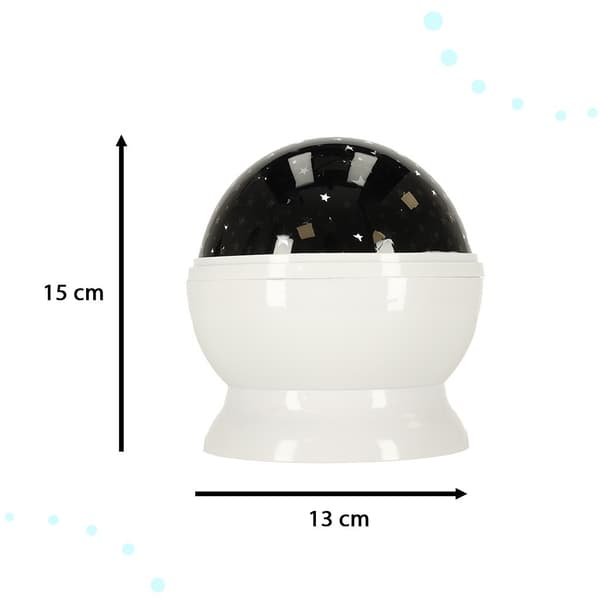Stjerneprojektor til børn, Galaxy Natlampe, USB/Batteri, Farverige Stjerner, Roterende, Børneværelse