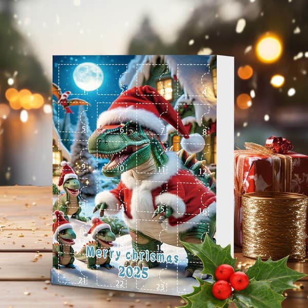 Julekalender med 24 dragepynt, Akryl 2D Flat Samleobjekt, Ferieminne Model I