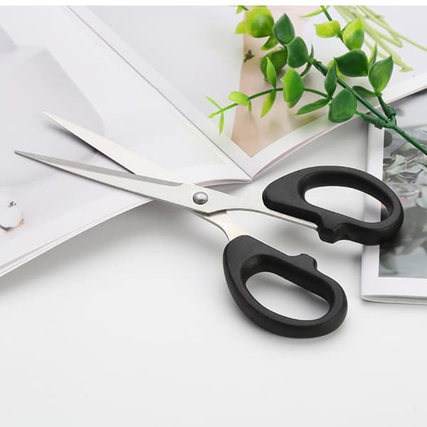 Kontor- og Håndværkssaks, Rustfrit Stål, Ergonomisk Greb, Sort Sølv, L Størrelse 16cm