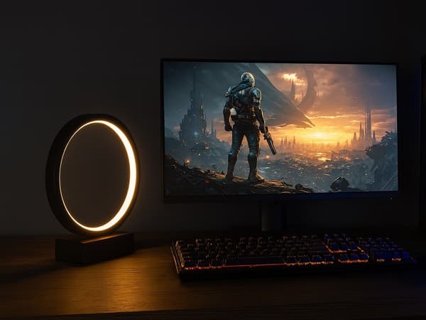 LED Ringbordlampe, Dæmpbar, Justerbar Farvetemperatur, Berøringskontrol, USB, Sort