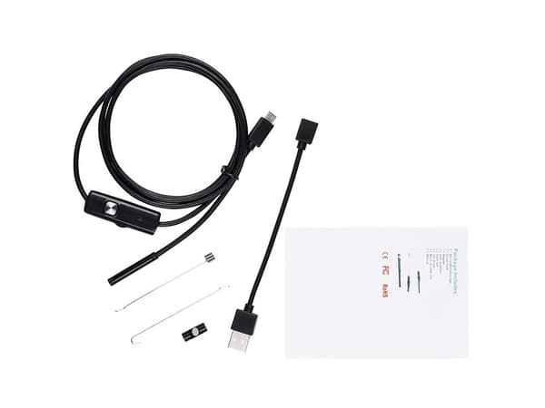 USB endoskop inspeksjonskamera for Android PC, 5m kabel, 6 LED, 5.5mm linse