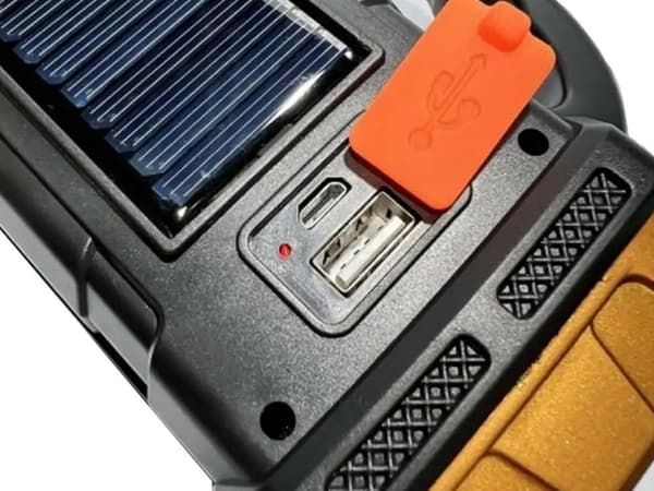 Bærbar Genopladelig Solar LED Campinglanterne med Powerbank, Orange Orange