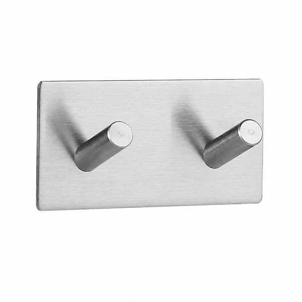 Krokar i rostfritt stål, ingen stansning, väggmonterade, för kappa, handduk, väska, 2-pack