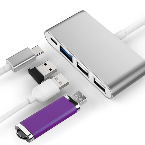 USB C Hub 4-i-1 Splitter Multifunksjonsadapter for bærbar PC, telefon, spillkonsoll, høyhastighets dataoverføring