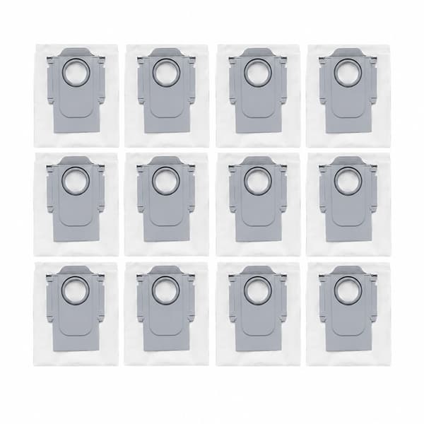 Dammsugarpåsar kompatibla med Roborock S8 MaxV Ultra G20s, 12-pack, vit, non-woven