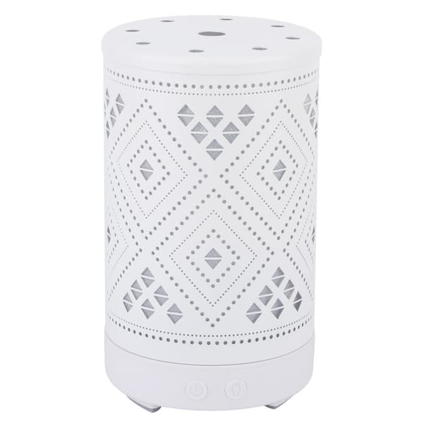 Bordplade hul jern luftfugter, aroma diffuser med farverigt natlys, hvid