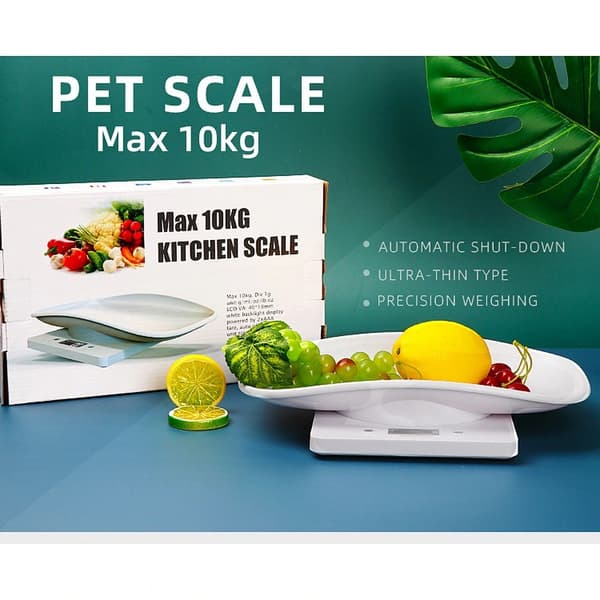 Digital kæledyrsvægt, 15 kg kapacitet, LCD-display, præcis vejning til små dyr, veterinær