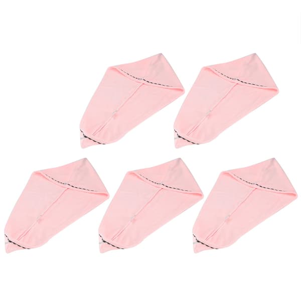 5-pack hårtorkhandduk, absorberande turbanmössa, rosa, för hem och resor purple