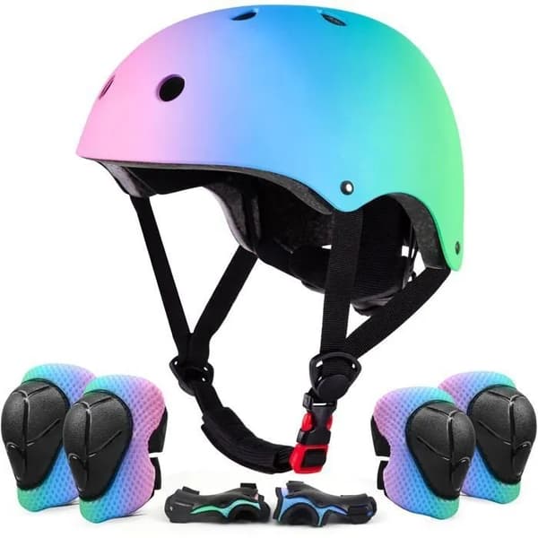 Justerbar børnehjelm til cykling, skateboarding, rulleskøjteløb, alder 3-8 år, gradient blå