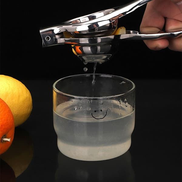 Manuel citronpresse, rustfrit stål, sølv, citruspresser, nem at rengøre
