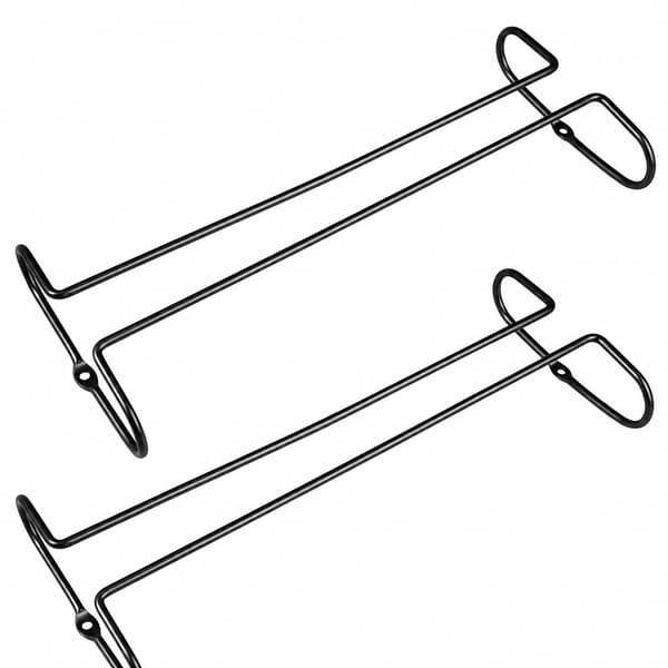 Set med 2 vinglashållare, järnhyllkrokar, väggdisplayställ, hängande förvaring