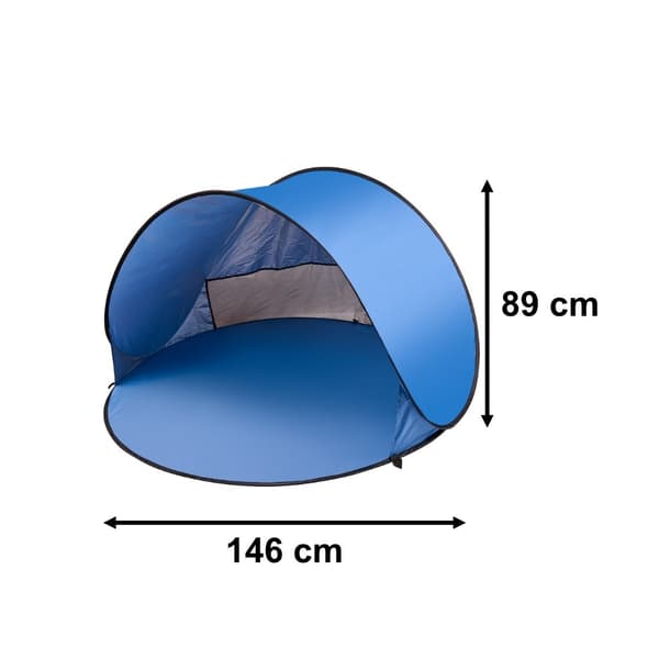 Pop-Up Strandtelt med Vindbeskyttelse, 146 cm, Polyester, Bærbart, 2-Personers