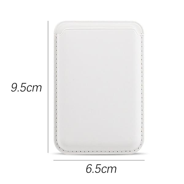 Magnetisk korthållare för iPhone, vit, PU-läder, smal design