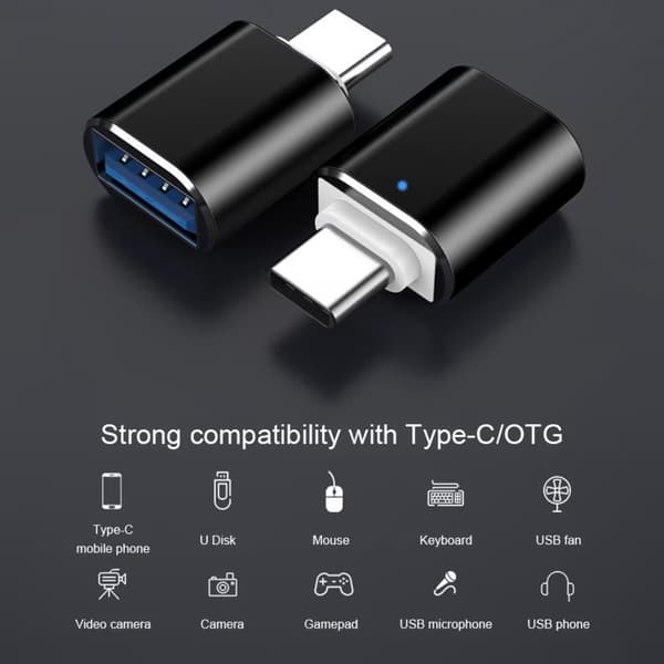 USB C till USB 3.0-adapter, 2-pack, Typ C hane till USB hona OTG, 5 Gbps, för MacBook Pro/Air