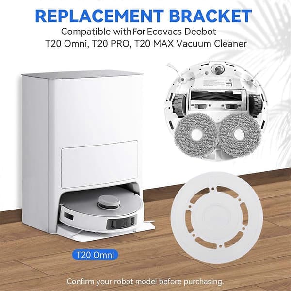 Moppityynylevyvarusteet Ecovacs Deebot T20 Omni/ T20 PRO/ T20 MAX -imurin tyynylevyn pidikkeelle Repl