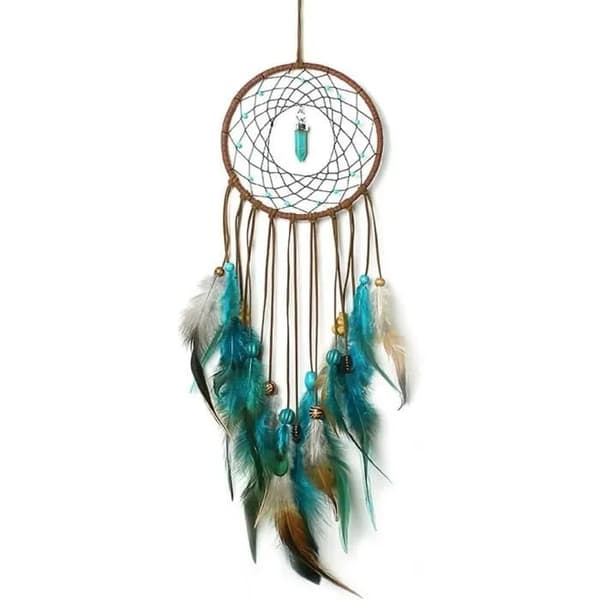 Håndlaget fjærdrømmefanger, Boho veggdekor til barnerom, babyshower, bil, bryllup