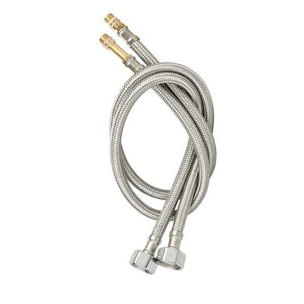 304 Rostfritt Stål Flätade Kranvattenledningar, Silver, 4-pack, Universellt Kök Badrum S