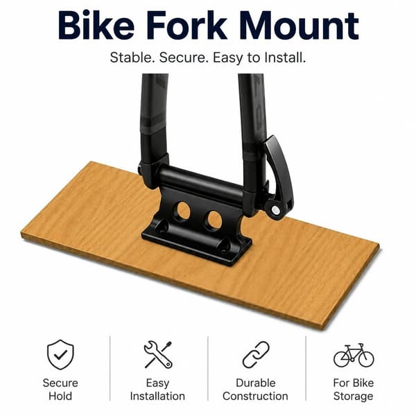 Cykelparkeringsstativ til forgaffel, sort aluminiumslegering, pladsbesparende garageopbevaring