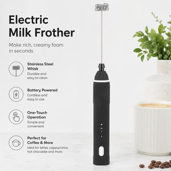 Håndholdt elektrisk mælkeskummer, USB-opladning, multifunktionel mixer og æggepisker til køkkenet
