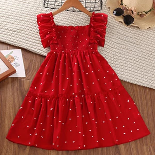 Lasten hameet lyhythihaiset prinsessamekot RED-1 140cm