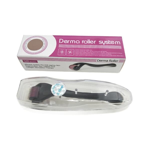 Derma Roller 1.0mm 540 nålar Mikronålsrulle, Svart, ABS, för rynkor, stora porer, bristningar