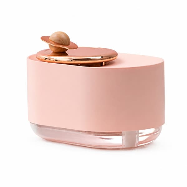 Mini USB-bordluftfugter, roterende planet-natlampe, rosa, spray til hjemmet