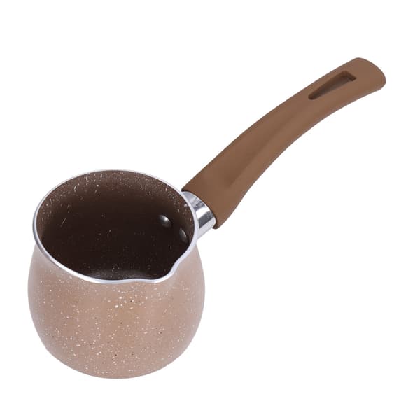 Nonstick melkegryte 8 cm, aluminiumslegering, enkelt håndtak, kokekar for kaffe, smør, sjokolade, brun