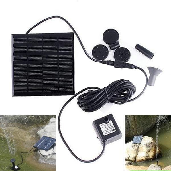 Solar Springvandspumpe, Sort, Udendørs Havevandfunktion, Mikro Damdekoration