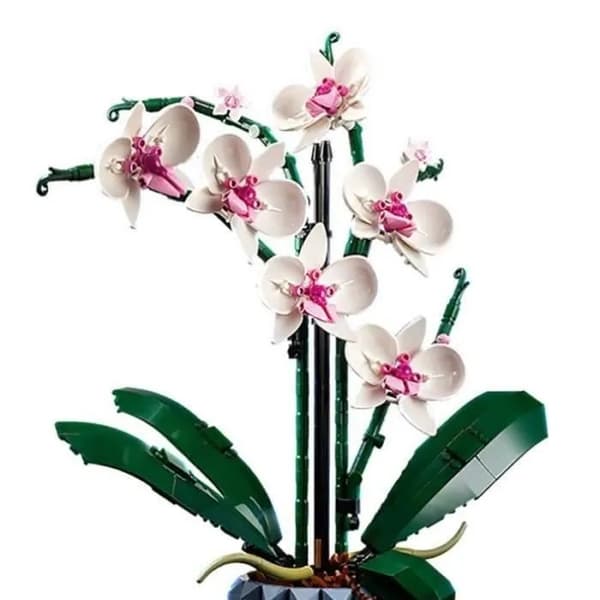 Phalaenopsis Blomsterbyggesæt, 608 Dele, Orkide Buket Byggelegetøj til Børn