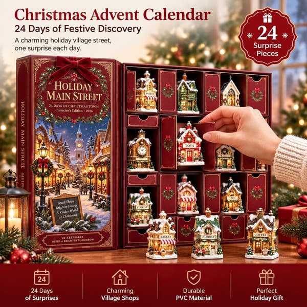 Jule-adventskalender 24-dages nedtælling, Sneby-butiksfigur, PVC blind box-gave