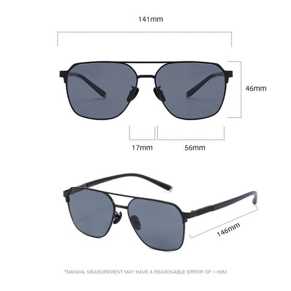 Polariserte solbriller med etui, grå, UV400-beskyttelse, trendy TR90-ramme Grey