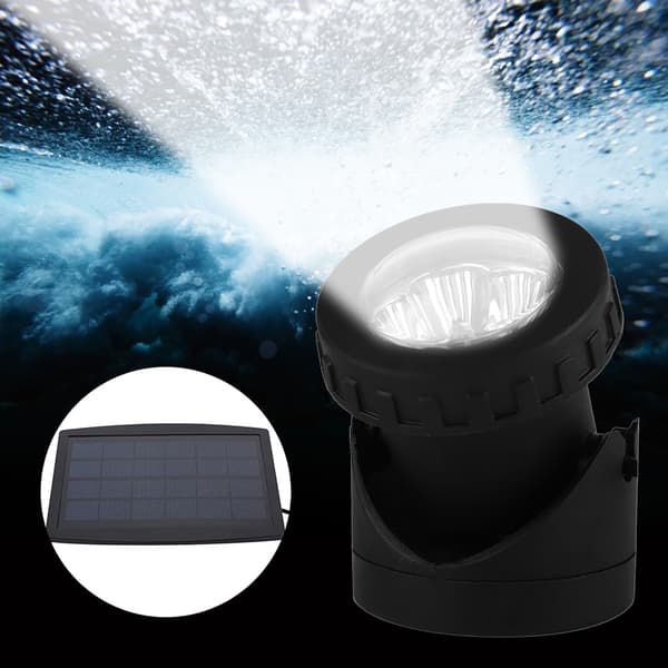 18LED Solar Triple Head Udendørs Have Landskab Spotlys, Undervands, Hvid