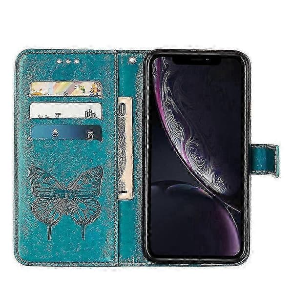 Etui til iPhone Xr 6.1\" Flip Etui Premium Lær Preget Magnetisk - BlåP2021122421