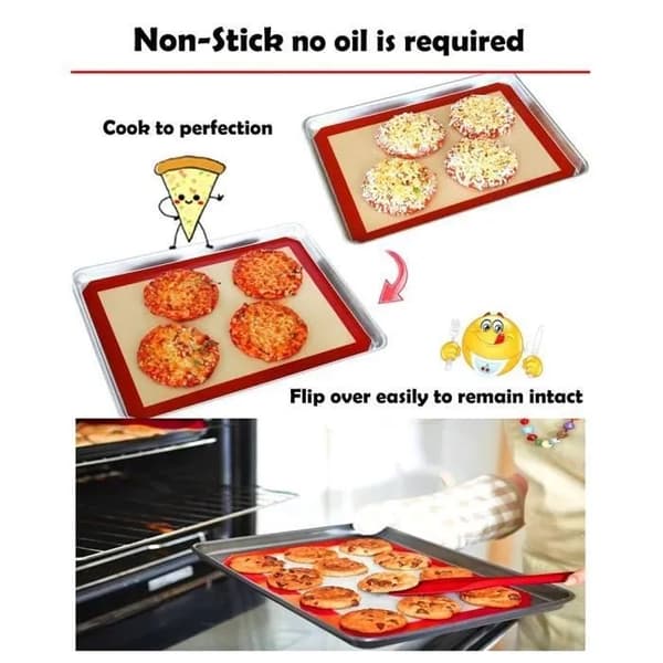 Silikone bageunderlag sæt, 40x30 cm, 2-pak, non-stick, genanvendelig 5000 gange