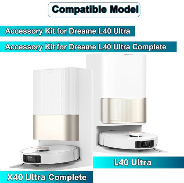 Reservedele kompatible med Dreame X40 Ultra/L40 Ultra, tilbehørssæt til støvsuger