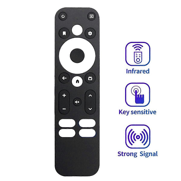 Erstatningsstemmefjernbetjening til MECOOL/ONN KM2 Plus Android TV-boks til MECOOL KM2, KM2 Plus, KM7 Plus Black