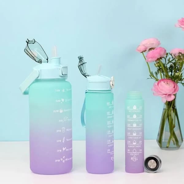 Urheiluvesipullosetti 3 kpl, 2L 900ml 500ml, Tiivis BPA-vapaa, Aikamerkintä