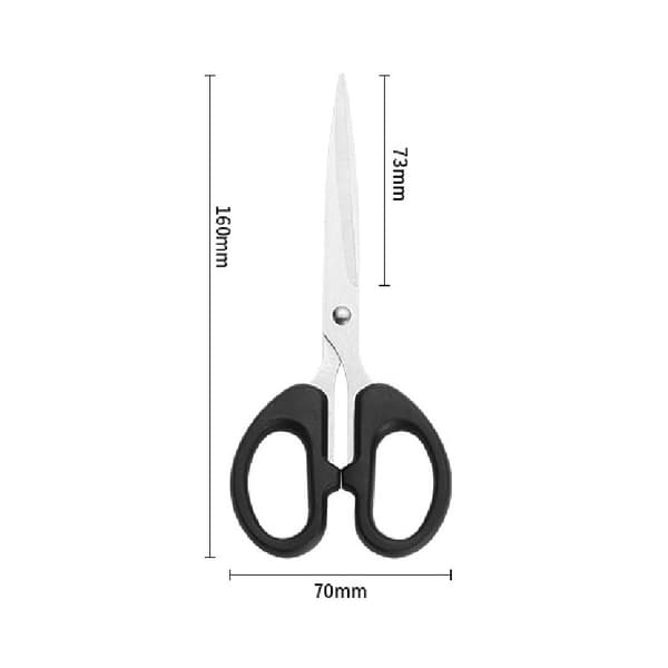 Kontor- og Håndværkssaks, Rustfrit Stål, Ergonomisk Greb, Sort Sølv, L Størrelse 16cm