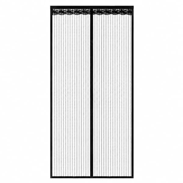 Magnetisk insektnetdør, sort, 70x200cm, polyesternet, nem installation, ingen boring