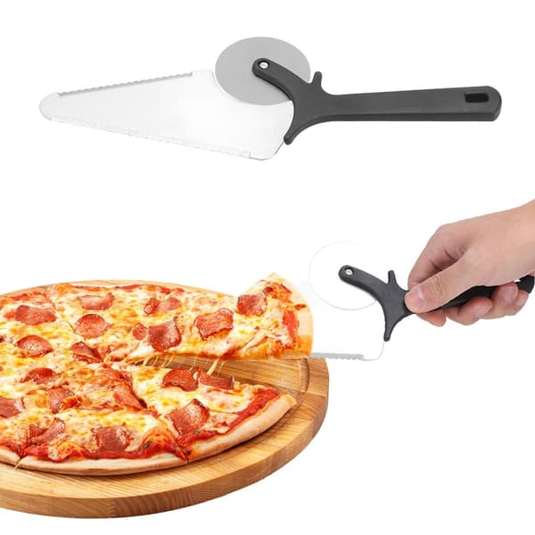 Pizzahjul i rustfritt stål, multifunksjonell kakespadeverktøy