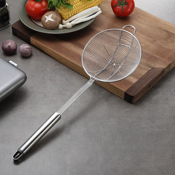 Si i rustfrit stål, 14 cm, dobbeltkrog, til dumplings, nudler, hot pot