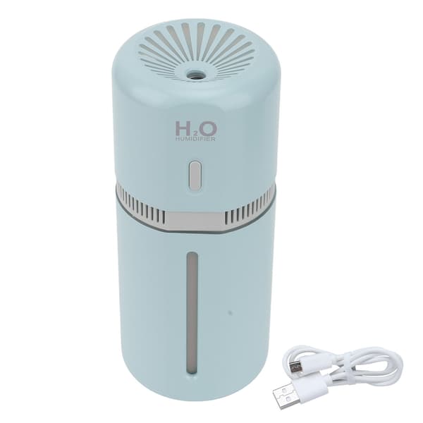 180 ml billuftfukter, bærbar kjølig tåke, USB-lading, blå, med nattlys blue