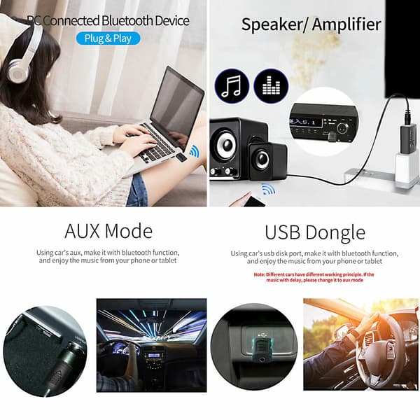 Bluetooth 5.0 Audio Transmitter/Modtager til TV, Hjemmestereo, Lav Latens